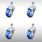 Service Caster 3.5 Inch SS Blue Polyurethane Wheel Swivel 1/2 Inch Threaded Stem Caster Set SCC SCC-SSTS20S3514-PPUB-BLUE-121315-4 - alternate 1